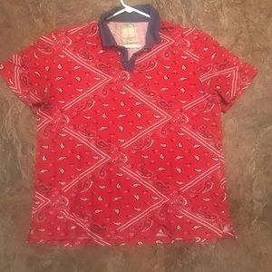 Red Bandanna Polo shirt blood gang urban